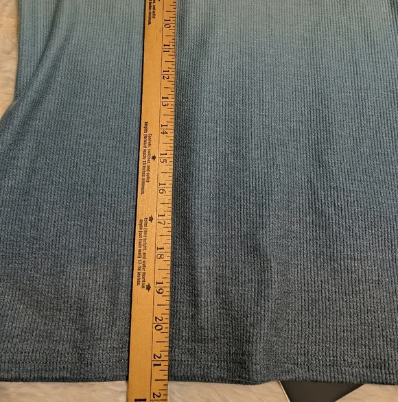 Women's Ombre Scoop Neck Tank Top - Light Teal to Navy - Picture 7 of 7